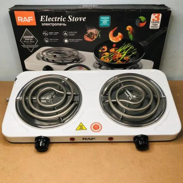 Electric Double Stove Hot Plate - 2000W Portable Dual Burner Cooktop - High-Power